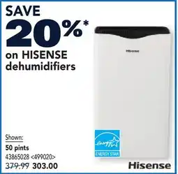RONA HISENSE dehumidifiers offer