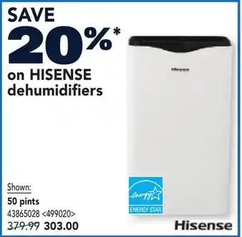 RONA HISENSE dehumidifiers offer