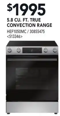 RONA 5.8 CU. FT. TRUE CONVECTION RANGE offer