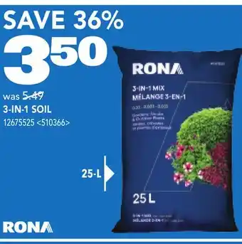 RONA 3-IN-1 SOIL offer