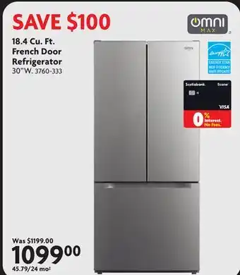 Home Hardware 18.4 Cu. Ft. French Door Refrigerator offer
