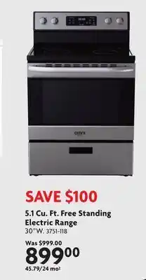 Home Hardware 5.1 Cu. Ft. Free Standing Electric Range 30W offer