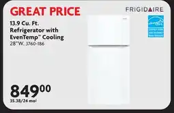 Home Hardware 13.9 Cu. Ft. Refrigerator with EvenTemp Cooling offer