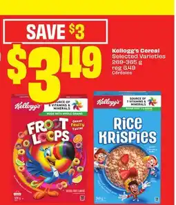 Chalo FreshCo Kellogg's Cereal Selected Varieties 269-365 g offer