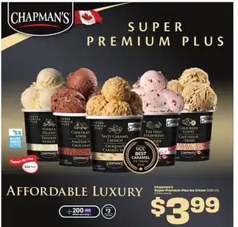 Chalo FreshCo Chapman's Super Premium Plus Ice Cream 500 mL offer