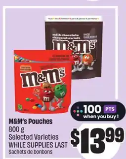 Chalo FreshCo M&M's Pouches 800 g Selected Varieties offer