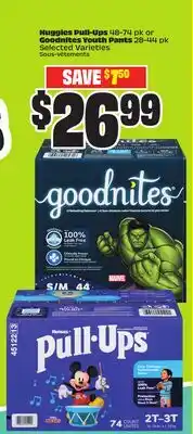 Chalo FreshCo Huggies Pull-Ups 48-74 pk or Goodnites Youth Pants 28-44 pk Varieties offer