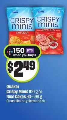 Chalo FreshCo Quaker Crispy Minis 100 g or Rice Cakes 90-199 g offer