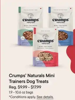 Petvalu Crumps' Naturals Mini Trainers Dog Treats offer