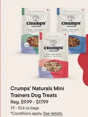 Petvalu Crumps' Naturals Mini Trainers Dog Treats offer
