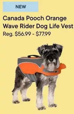 Petvalu Canada Pooch Orange Wave Rider Dog Life Vest offer