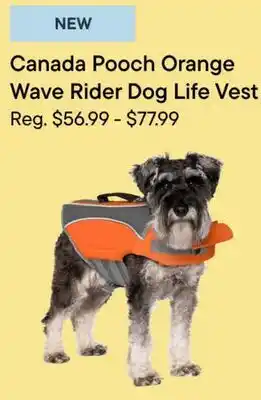 Petvalu Canada Pooch Orange Wave Rider Dog Life Vest offer