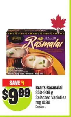 Chalo FreshCo Brar's Rasmalai 850-908 g Selected Varieties offer
