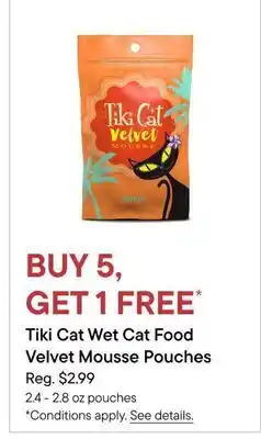 Petvalu Tiki Cat Wet Cat Food Velvet Mousse Pouches offer