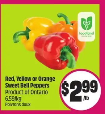 Chalo FreshCo Red, Yellow or Orange Sweet Bell Peppers Product of Ontario offer
