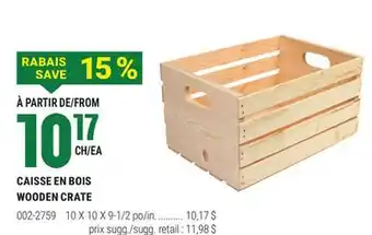BMR CAISSE EN BOIS WOODEN CRATE offer