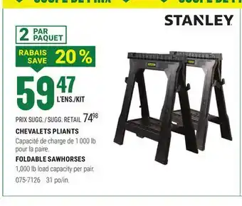BMR CHEVALETS PLIANTS offer