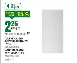 BMR TUILE DE PLAFOND SUSPENDU DÉCORATIVE ARIA offer