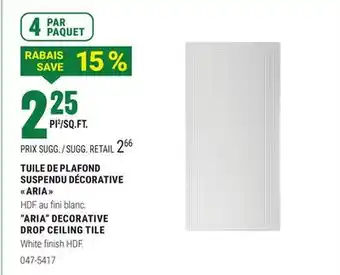 BMR TUILE DE PLAFOND SUSPENDU DÉCORATIVE ARIA offer
