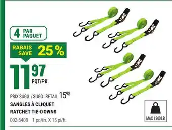 BMR SANGLES À CLIQUET RATCHET TIE-DOWNS offer