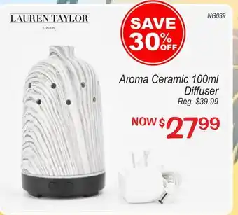 Oxford Mills Aroma Ceramic 100ml Diffuser offer