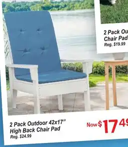 Oxford Mills 2 Pack Outdoor 42x17 High Back Chair Pad offer