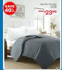 Oxford Mills Queen Size, Solid Colour 1pc Quilt offer