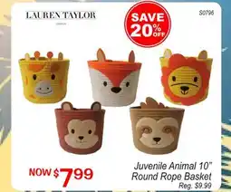 Oxford Mills Juvenile Animal 10 Round Rope Basket offer