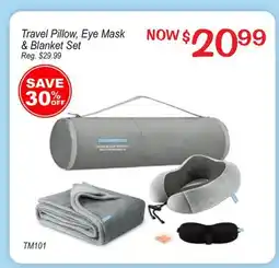 Oxford Mills Travel Pillow Eye Mask & Blanket Set offer