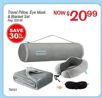 Oxford Mills Travel Pillow Eye Mask & Blanket Set offer