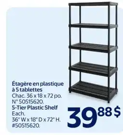 Walmart 5-Tier Plastic Shelf offer