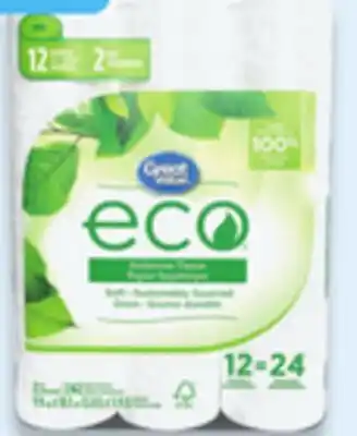 Walmart Great Value Eco Bathroom Tissue 12-Pack 242 Sheets offer