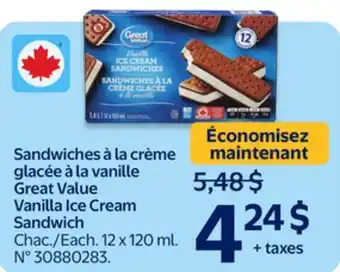 Walmart Great Value Vanilla Ice Cream Sandwich offer