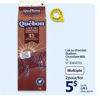 Walmart Québon Chocolate Milk offer