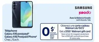Walmart Samsung Galaxy A16 Postpaid Phone offer