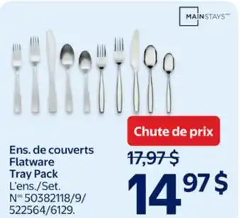 Walmart MAINSTAYS Flatware Tray Pack offer