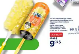 Walmart Swiffer Duster Heavy Duty 3' Extendable Handle Starter Kit with 4 Refills offer