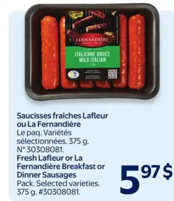 Walmart Fresh Lafleur or La Fernandière Breakfast or Dinner Sausages offer