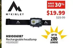 Sports Experts MCKINLEY - HS1006187 - Rechargeable headlamp offer