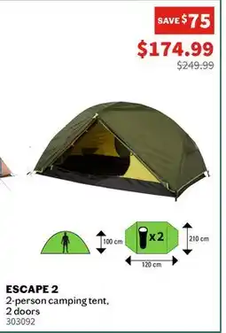 Sports Experts MCKINLEY - Escape 2 - 2-person camping tent, 2 doors offer