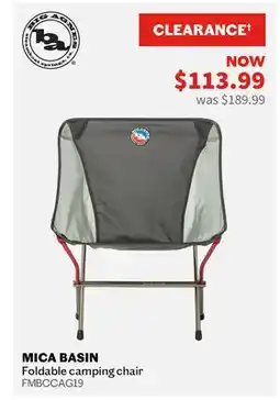 Sports Experts BIG AGNES - Mica Basin - Foldable camping chair offer