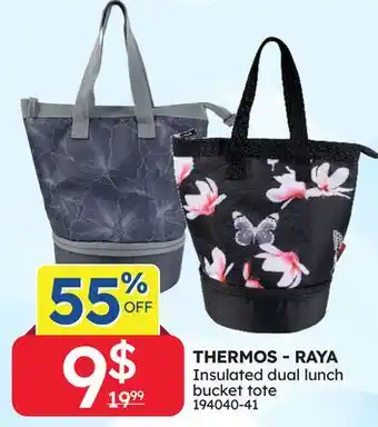 Rossy THERMOS-RAYA Insulated dual lunch bucket tote offer