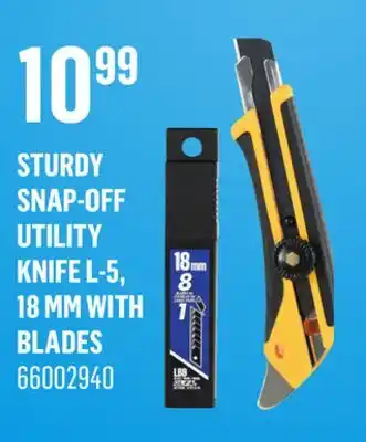 Canac Sturdy Snap-Off Utility Knife L-5, 18 mm with Blades offer