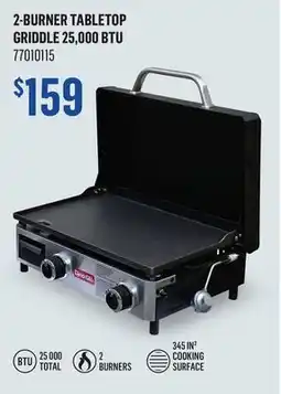Canac 2-Burner Tabletop Griddle 25,000 BTU offer