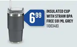 Canac Insulated Cup with Straw BPA Free 591 ml Grey offer