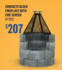 Canac Concrete Block Fireplace with Fire Screen offer