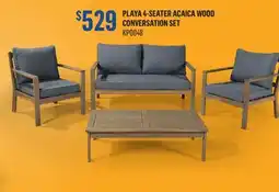 Canac Playa 4-Seater Acaica Wood Conversation Set offer
