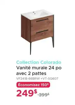 Bath Depot Collection Colorado Vanité murale 24 po avec 2 pattes offer