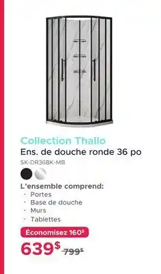 Bath Depot Collection Thallo Ens. de douche ronde 36 po offer