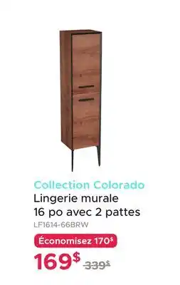 Bath Depot Collection Colorado Lingerie murale 16 po avec 2 pattes offer